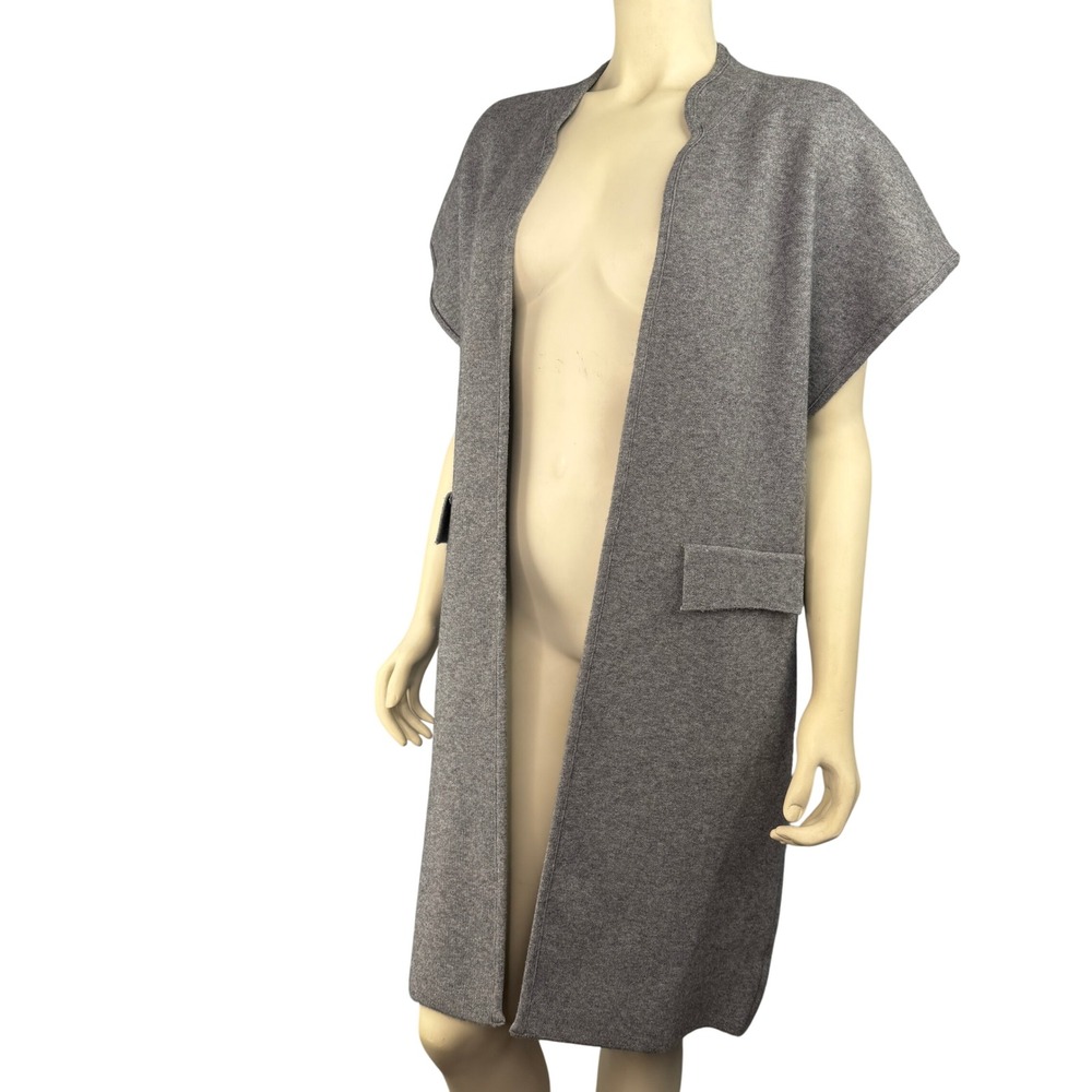 Anthropologie‎ Akemi + Kin Womens Grey Knit Open Front Longline Vest Cardigan OS